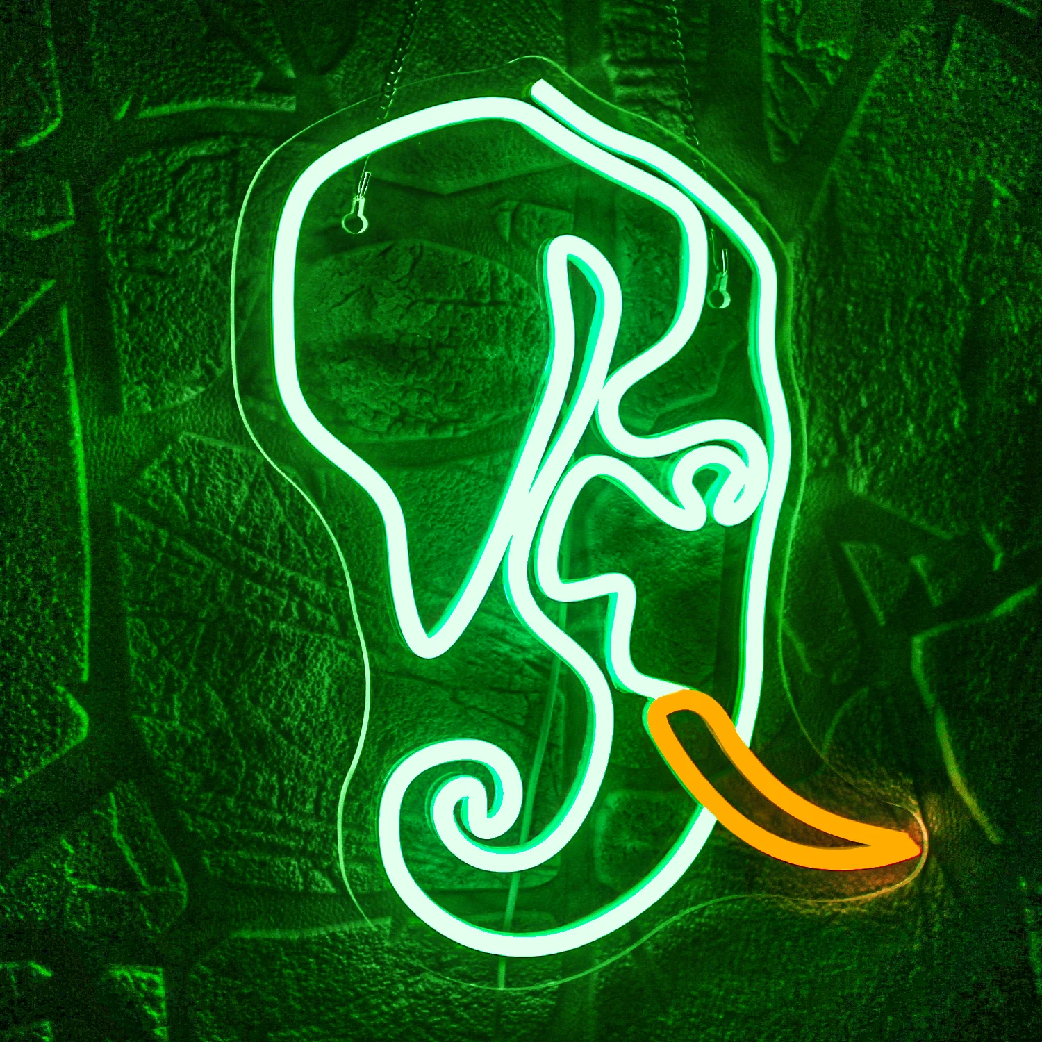 

Elephant Neon Sign Green LED Neon Light for Wall Decor Dimmable Led Animal Neon for Office Bar Party Man Cave Decor USB Powered