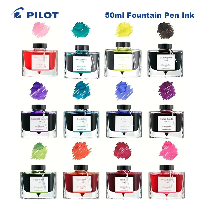 Pliot Fountain Pens Ink 50ml Chinese ink Multicolour Glass Bottled Writing Calligraphy ink Office School Supplies Stationery