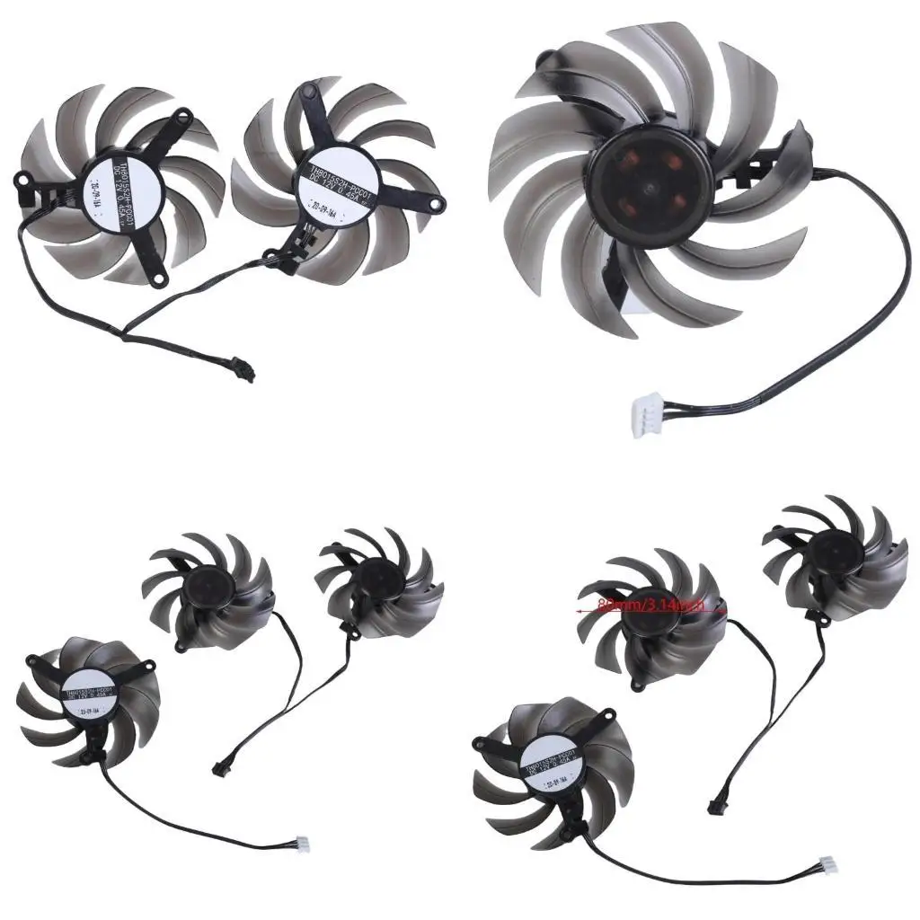 

31BA 80mm/3.15inch TH8015S2H-PCC01 4Pin 12V VGA Fan Graphics Card Cooling Fan for RTX3060 Ti 3070 3070Ti 3080 3080Ti Fan