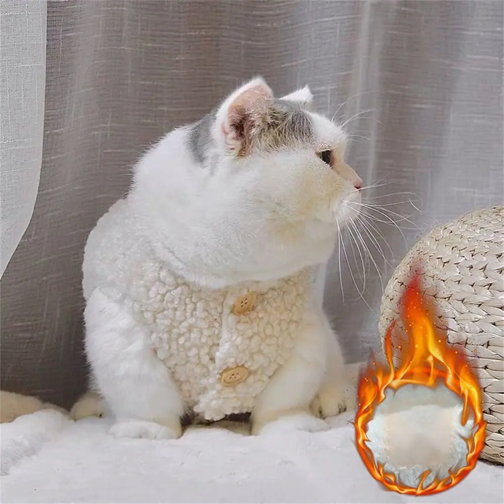 Fashion Soft Cozy Cat Clothes Fleece Winter Warm Lambhair Vest Costume Sweater Pet Cat