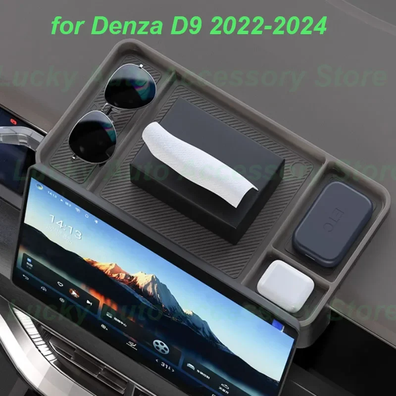 

Car Storage Box Behind Screen for Denza D9 2022-2024 Dashboard ETC Magnet Box Holder Silicone Storage Box Interior Accessories