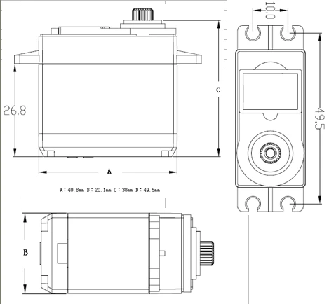 Standard 0.15sec/60degree 20kg cm High Speed Digital Coreless Motor Servo for RC Model/Robot  Remote Control RC Servo FT5519M