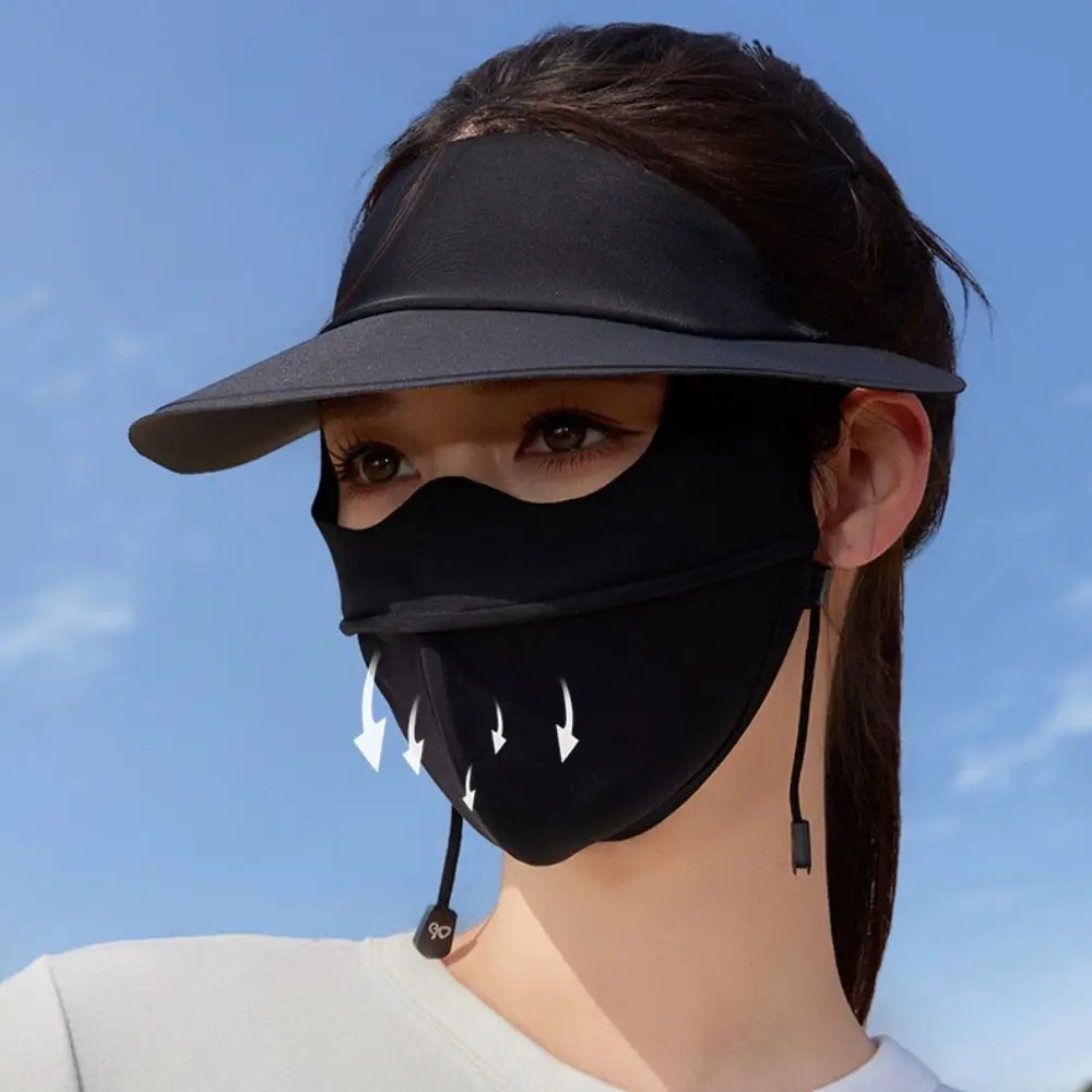 

Защита от ультрафиолета, солнцезащитный крем, крышка для лица, сплошной цвет, пылезащитная маска из ледяного шелка, защита лица, эластичная УФ-защита, вуаль для рыбалки
