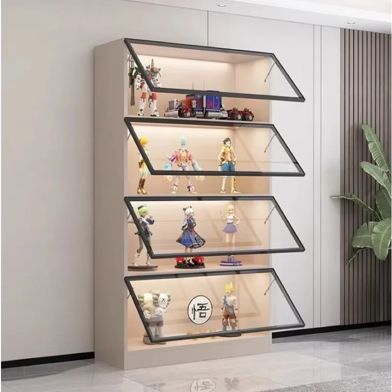 

Light Luxury Glass Door Figurine Cabinet Display Cabinet for Home Storage and Customized Display Cabinet