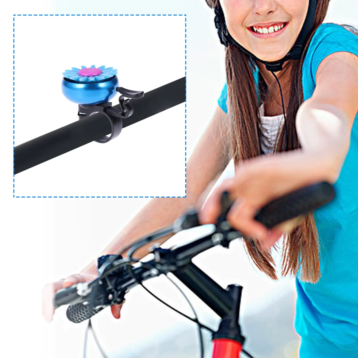 

Sunflower Shaped Bike Bell 2.2Cm Handlebar Kids Children Cycling Bell Clear Sound Lightweight For Folding Cruiser Bikes