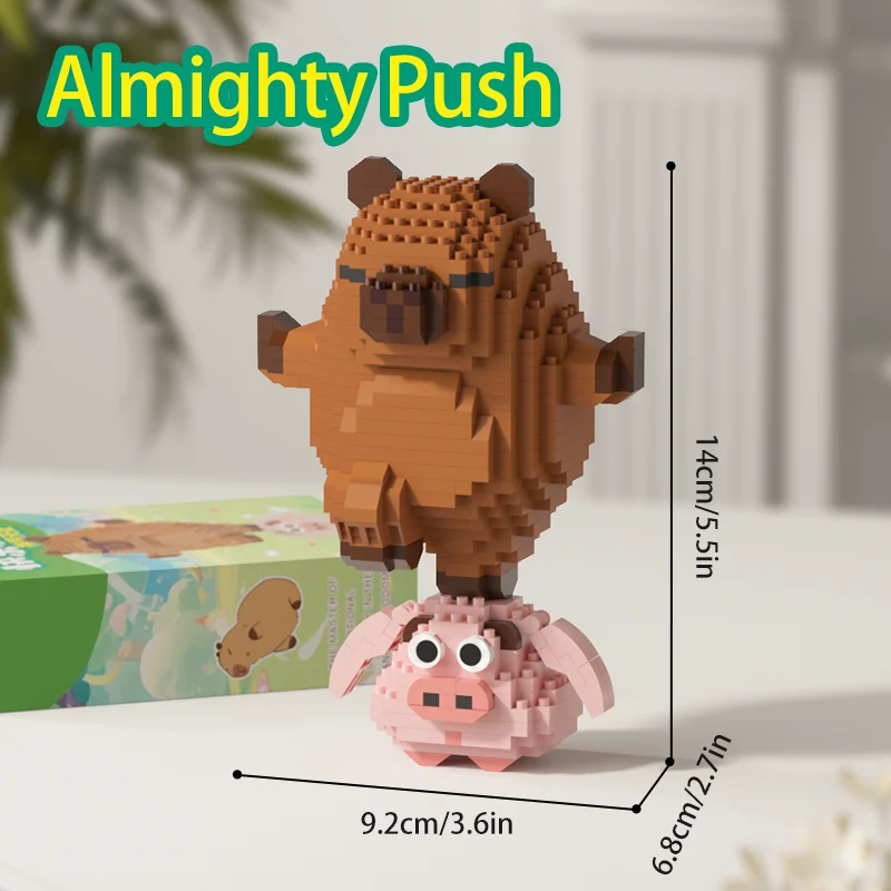 "Schattig Capybara blokfiguur - Desktop Decormodel met oranje accessoire |   Meme Lover's Collectible"