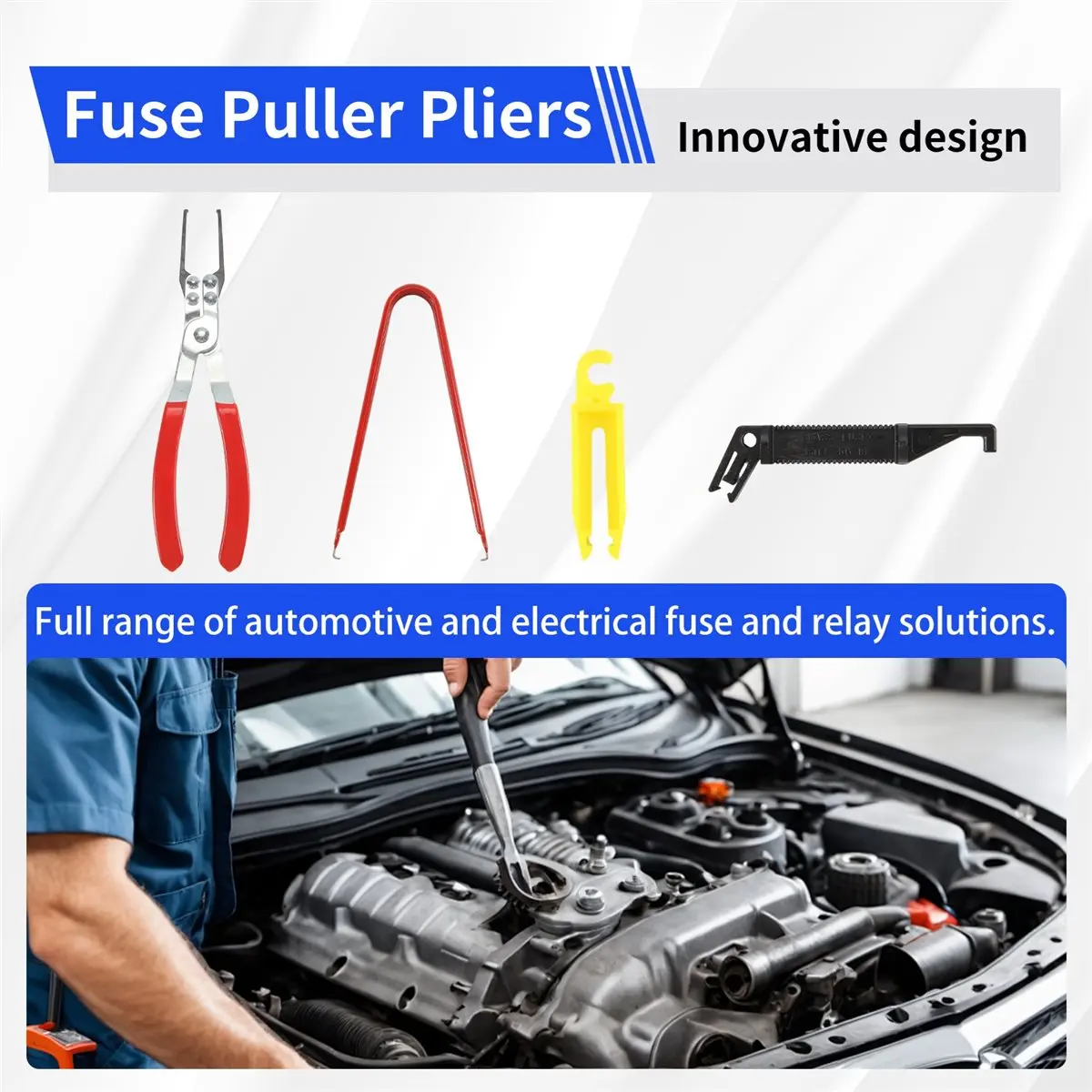 (AIMA) Relay Puller Pliers, Fuse Puller Pliers, 4-Pack Automotive Relay Fuse Puller Tool,FMM Fuses Puller Tool,Terminal Remover