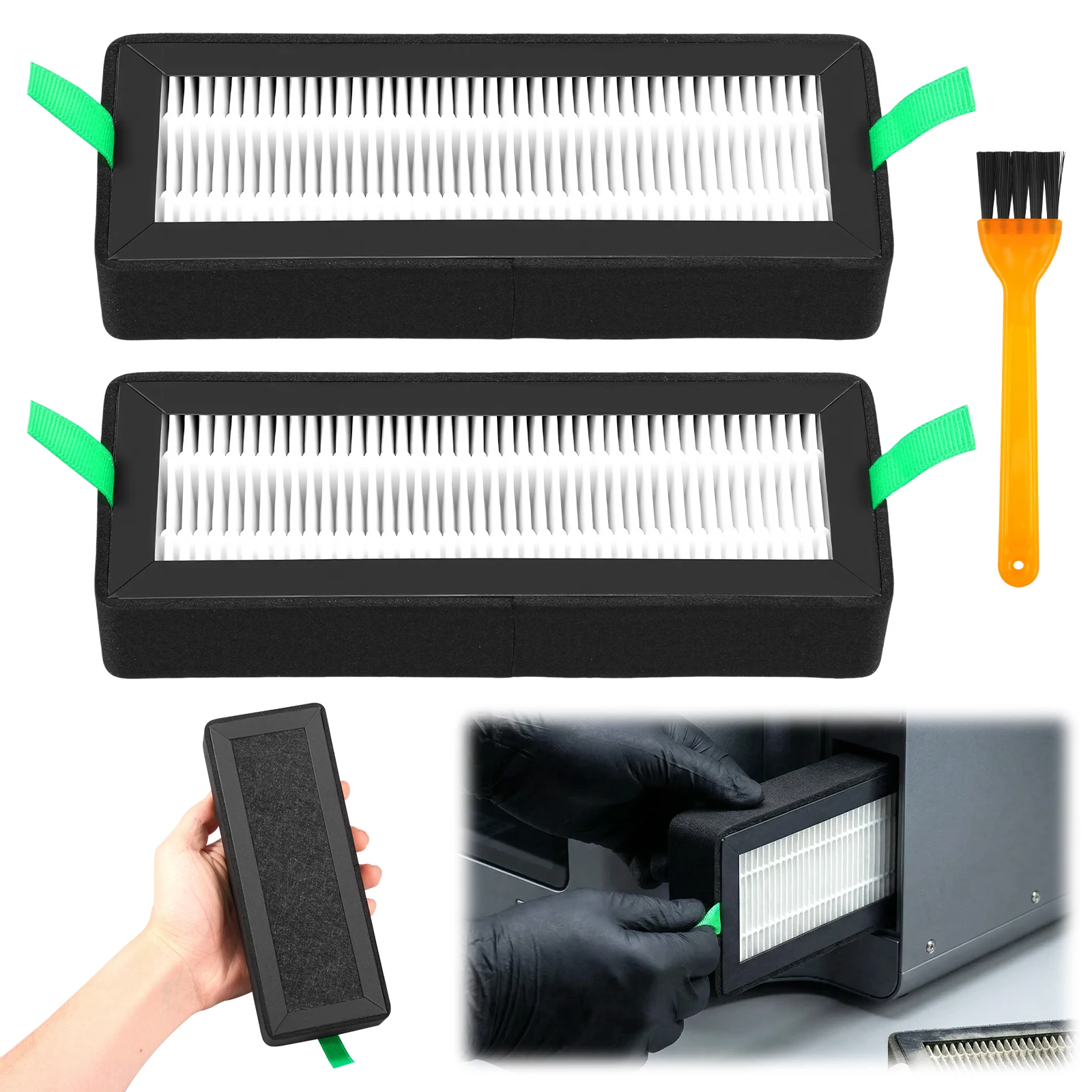 

1/2Pcs HEPA 13 Activated Carbon Combo Air Filter with Brush for P2S/P2SC 3D Printers Replacement Air Purifier Filter Cartridge