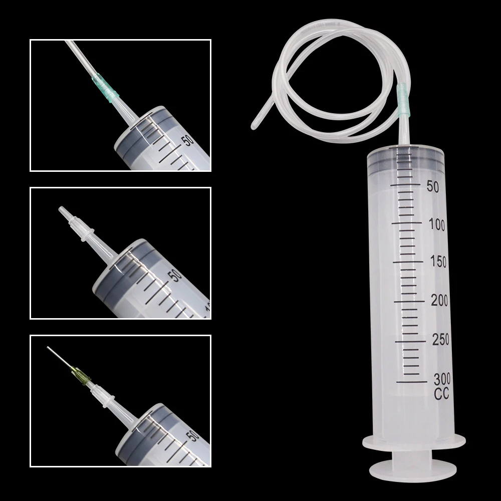 100-550ml Large Syringes With Tube for Liquid Plastic Syringes With Tip Cap for Glue Dispensing, Watering, Refilling, Feeding