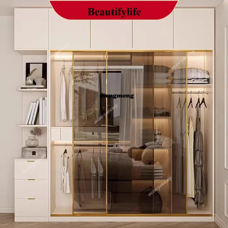 B178 Armario moderno de madera Diseño de vidrio Gabinete de lujo de mediados de siglo para dormitorio Creatividad regular Schlafzimmer Einrichtung Furniture
