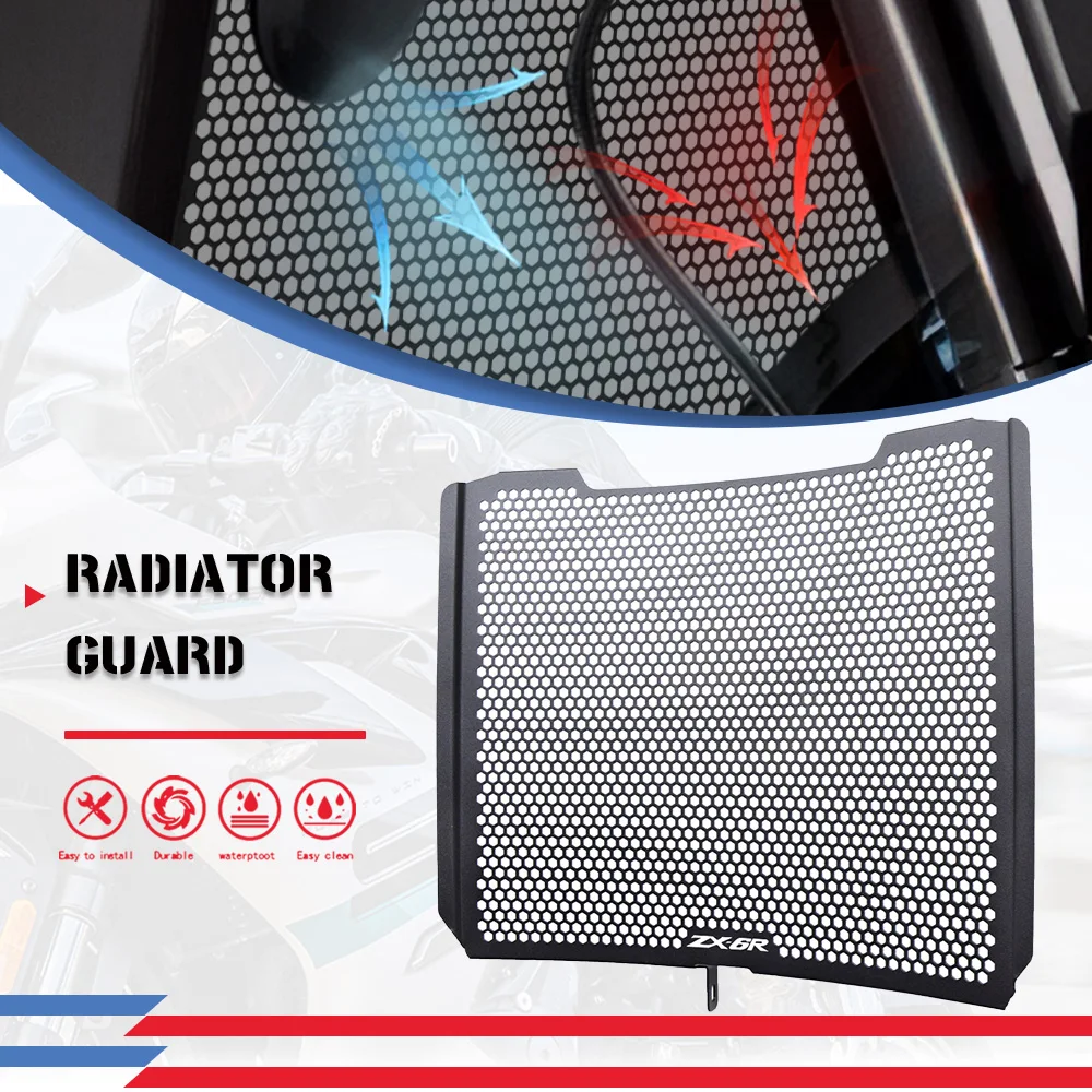 

For KAWASAKI ZX6R NINJA ZX6R ZX-6R ZX636 / KTR 2009-2026 2023 2022 2021 2024 Motorcycle Accessories Radiator Grille Guard Cover