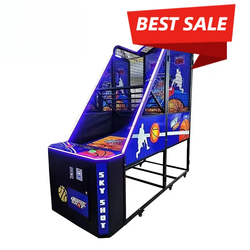 Adult Indoor Electronic Arcade Basketball Games Machines Coin Competition Interactive Game Basketball Machine Customized