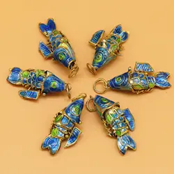 5Pcs 30MM Exquisite Carp Charms Alloy Pendant For Jewelry Making Diy Keychain Backpack Handmade Accessories Supplies