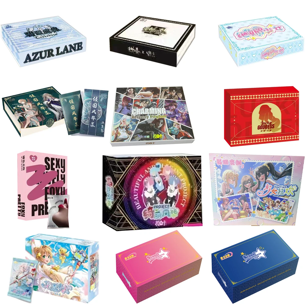 Goddess Story Cards Conjunto completo, Booster Box, Anime Girl, TCg Game Card, brinquedos de mesa para crianças, presente de aniversário familiar, 2024