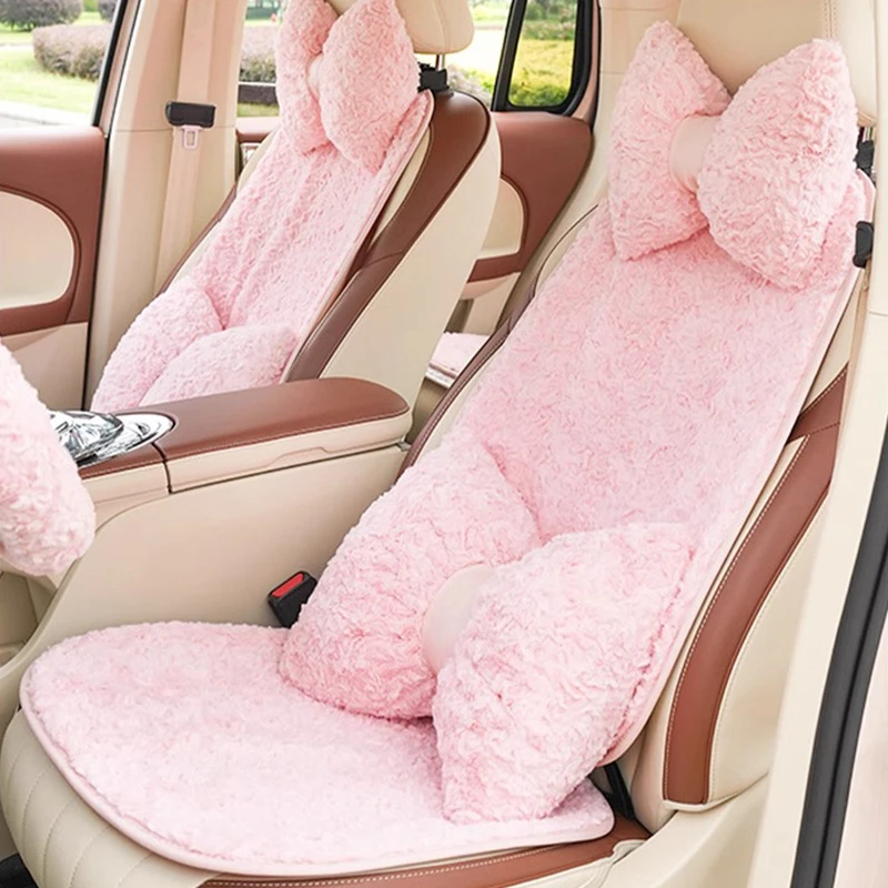 2024 New Pure Plush Universal Winter High Quality Fart Rear Cushion Car Seat Cushion Car Interior Ornaments