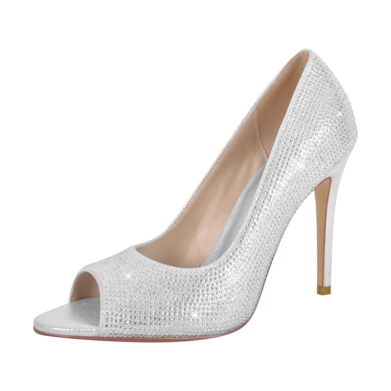 Onlymaker Women Pumps 12CM Pointed Toe Rhinestone Stiletto Thin High Heel Fashion Female Shoes