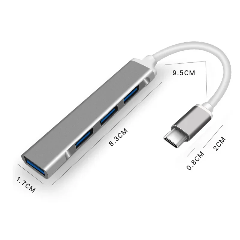 레노버 화웨이 샤오미 맥북 프로 15 에어 프로 액세서리용 USB C 타입 허브, 3.0 3.1 4 포트 멀티 스플리터 어댑터, OTG