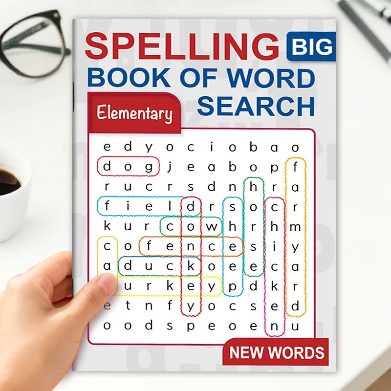 

Elementary Big Word Search Spelling Book,Fun Educational Activity Workbook to Help Kids Practice Spelling, Expand Vocabulary