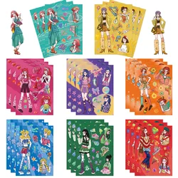 8PCS Superpower Girl Cartoon Stickers DIY Car Laptop Phone Stationery Decor Vinyl Decals Waterproof Creative Sticker Kids Gift