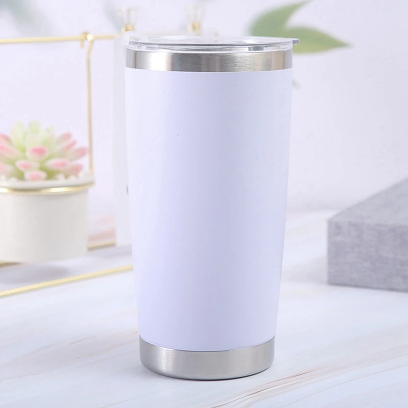 Tasse isotherme en acier inoxydable avec couvercle pour voiture, chope à bière, grande capacité, tasse à glace, 20oz