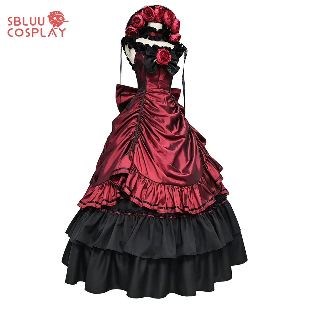 SBluuCosplay Ciel Phantomhive Cosplay-Kostüm, weinrot, Robin R, hochwertige Karnevalsparty für Frauen, Anime-Kleid, Halloween-Outfit