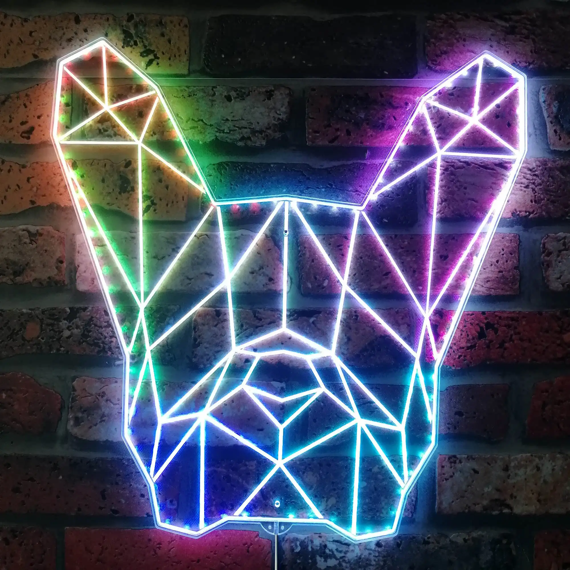 

French Bulldog Geometric Dog Glam Led Neon Sign st06-fnd-i0019-c