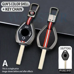 Metal Car Key Cover Fob Case Shell for BMW 3 5 7 Series X5 E53 X3 F83 E46 E39 E38 E60 E63 E61 E64 330i Z3 Z4 E85 E86 M5 325i