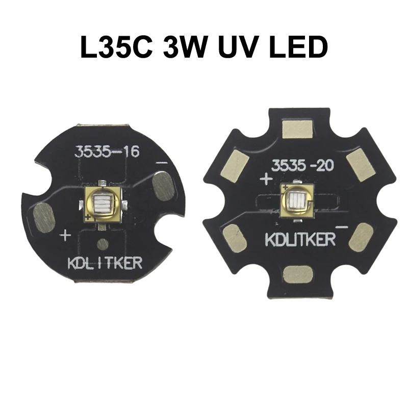 

L35C 3 Вт 3,4 В 500 мА УФ 395 нм SMD 3535 светодиодный фонарик излучателя DIY шарик высокой мощности UVA шарик ультрафиолетовый