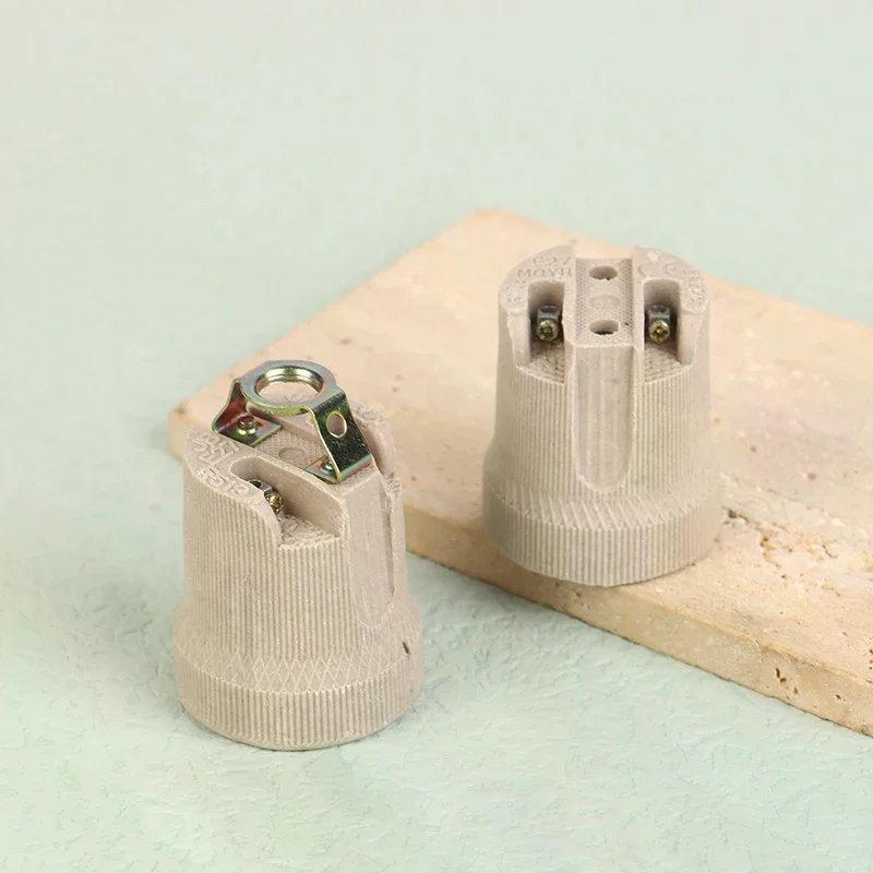 1Pc Lamp Base E27 Vintage Ceramic Lamp Fittings Socket Lamp Base Holder Accessory Fixing Bracket Large Screw Cap 250V 4A