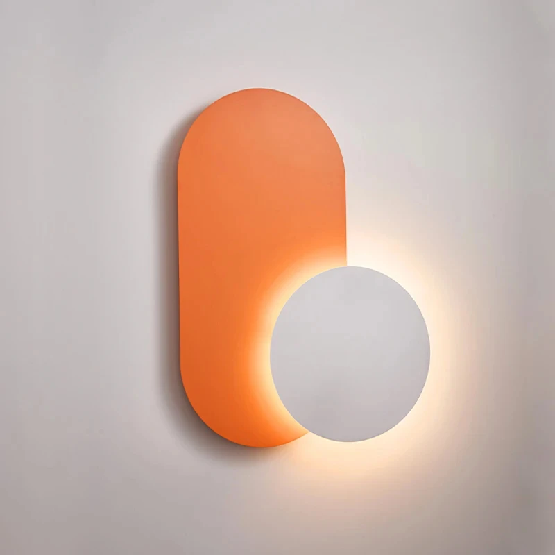 

Nordic Modern Coloured Elliptical Wall Light For Restaurant Bedroom Corridor Backgrounds Decor Indoor Illumination Wall Sconces