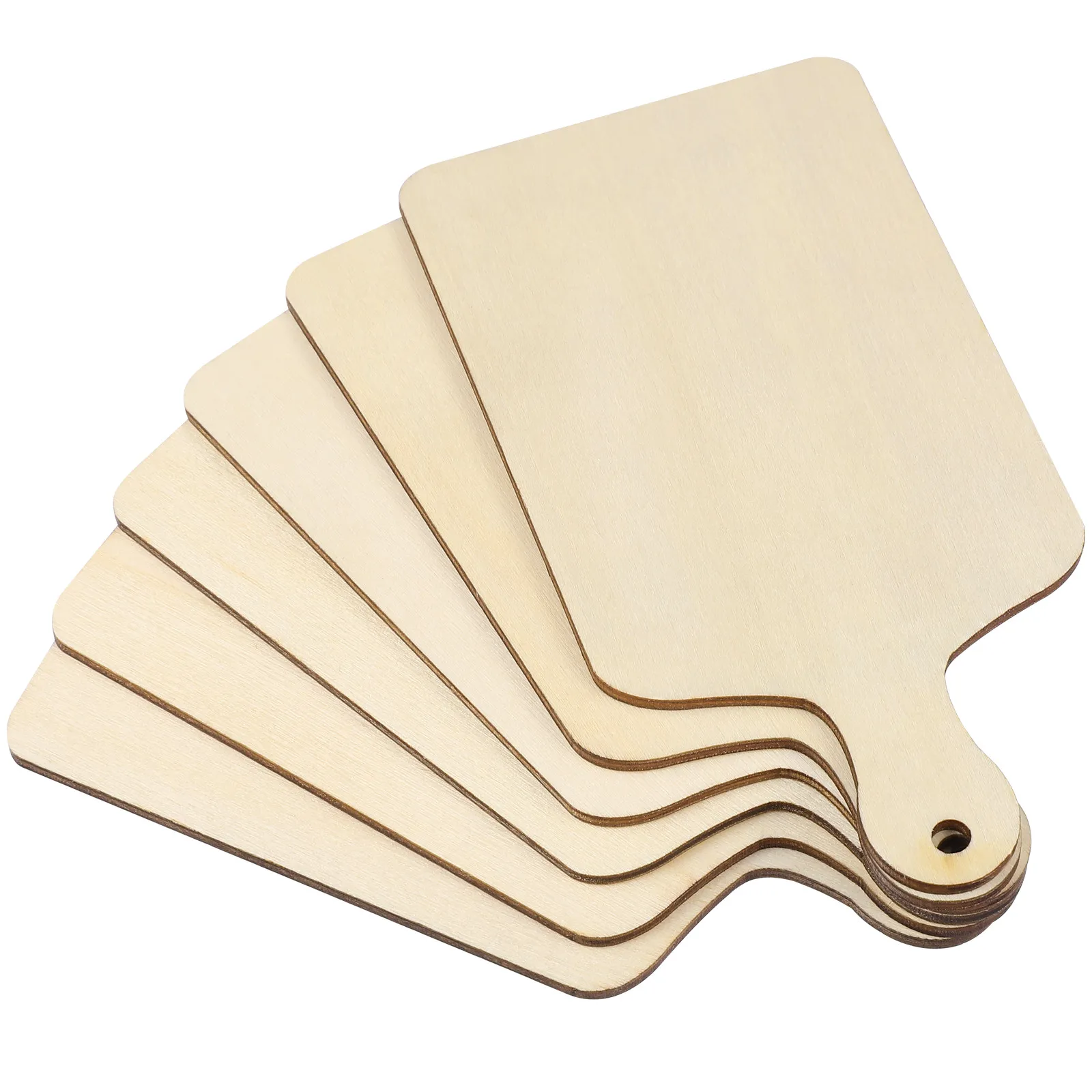 

6Pcs Unfinished Wood Trays Blank Chopping Boards 4.7x2.4inch Smooth Edge Food Grade for Buffet Bakery Dessert Serving DIY