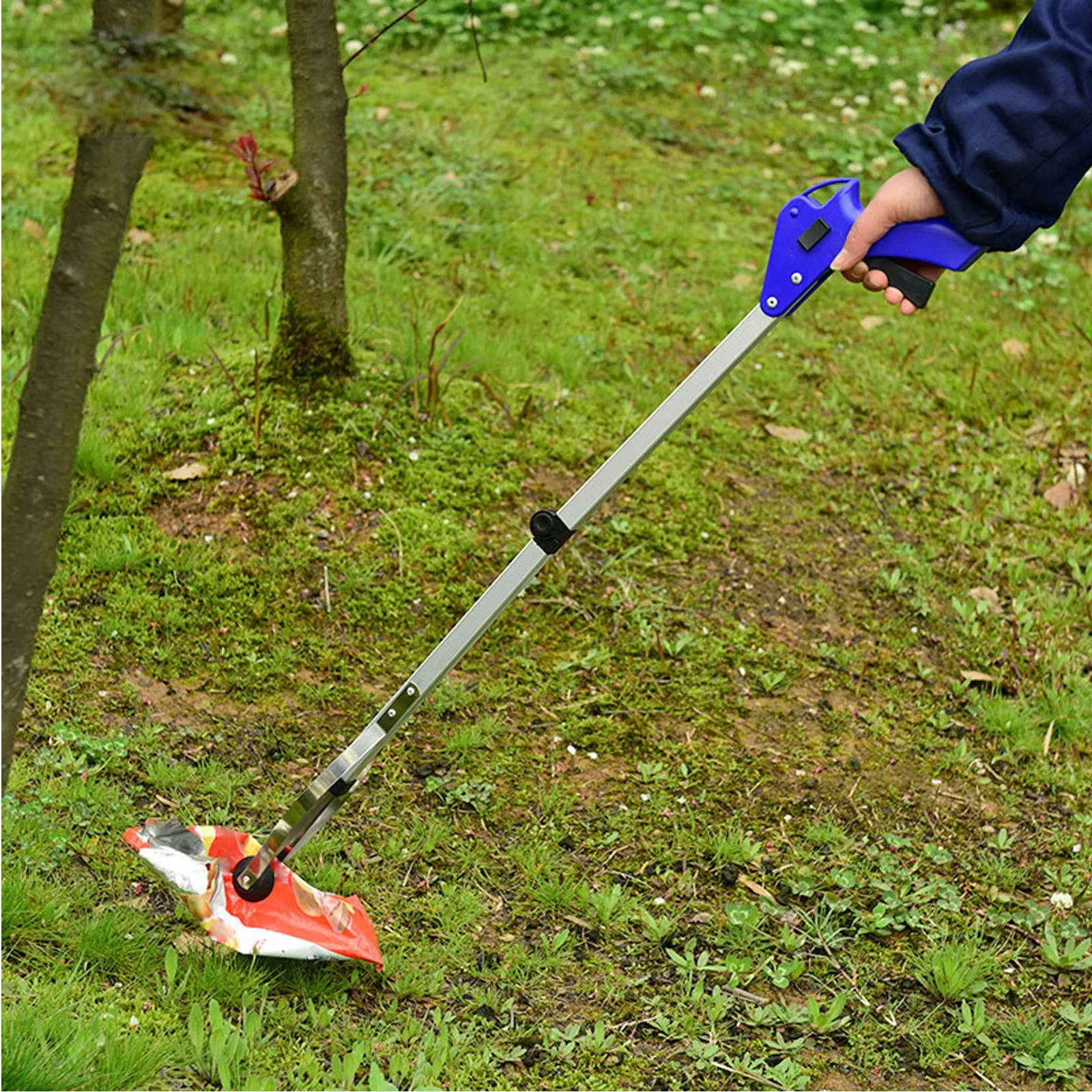 Long Foldable Thick Aluminum Alloy Helper Grabber Garbage Collector Sanitation Broom Waste Clip  Lightweight Tools for Seniors