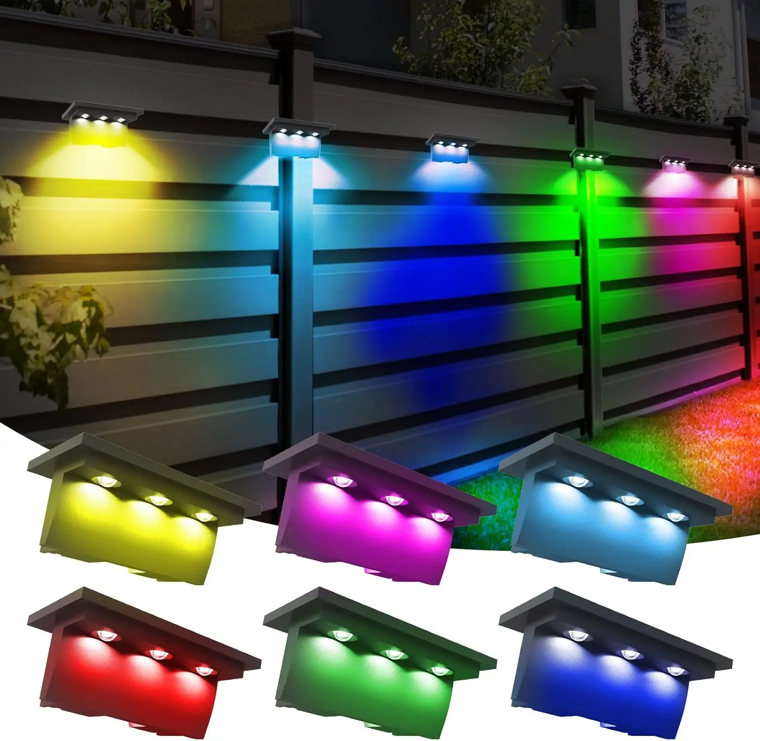 4/6PCS Solar Fence …