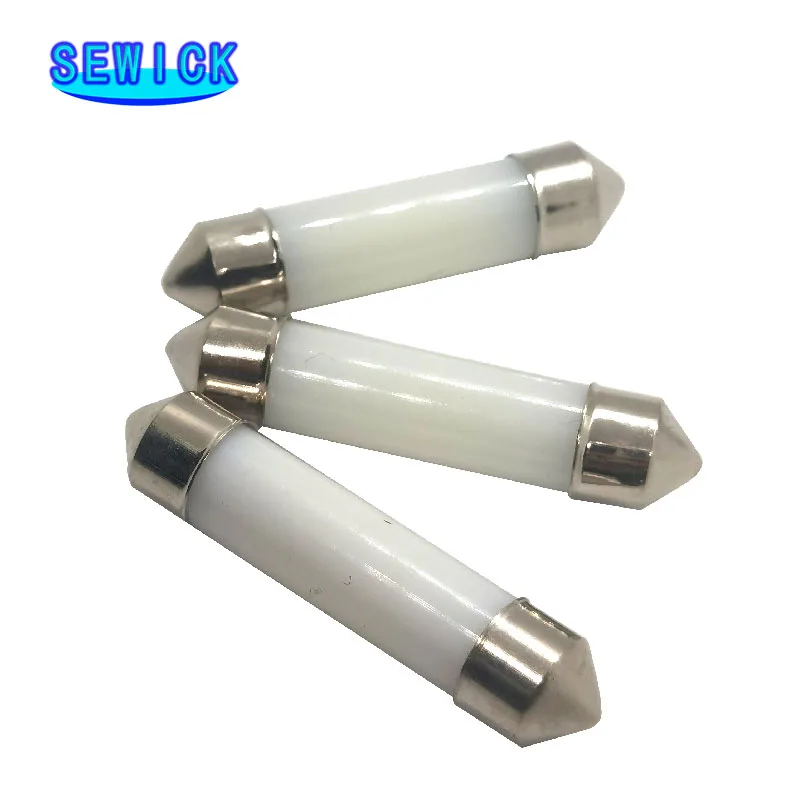 

500pcs Festoon COB Dome Lights Car Interior Glass Lens Case C5W 31mm 36mm 39mm 41mm 12chip SMD LED White 6000K 12V