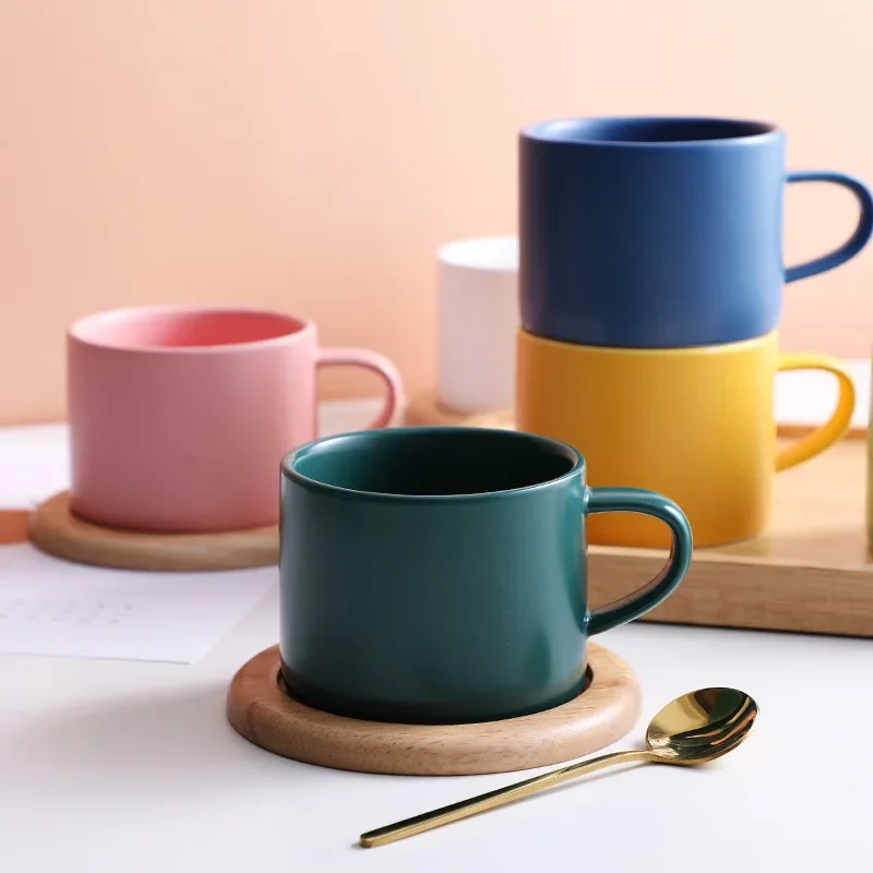 

Creative personality ceramic cup simple household Mug European macarone coffee set gift