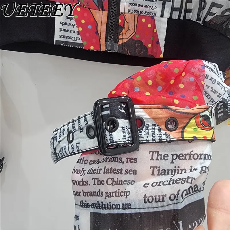 European and American Style Printing Spice Girl Retro Letter Buckle Sweet Sunscreen Jacket Women's Summer Light Short Coat