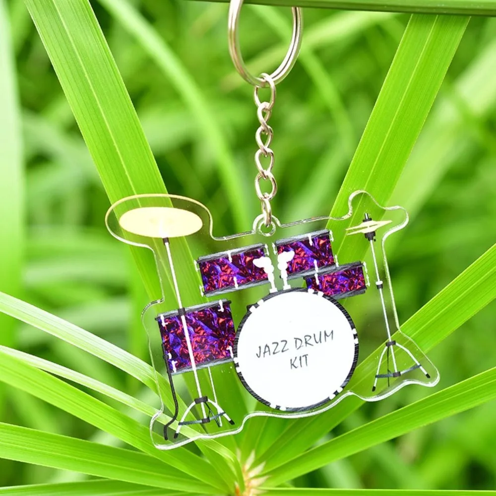 

Ukulele Guitar Acrylic Keychain VIOLIN Cello Guitar Model Pendant Saxophone Piano Electric Guitar Model Keyring