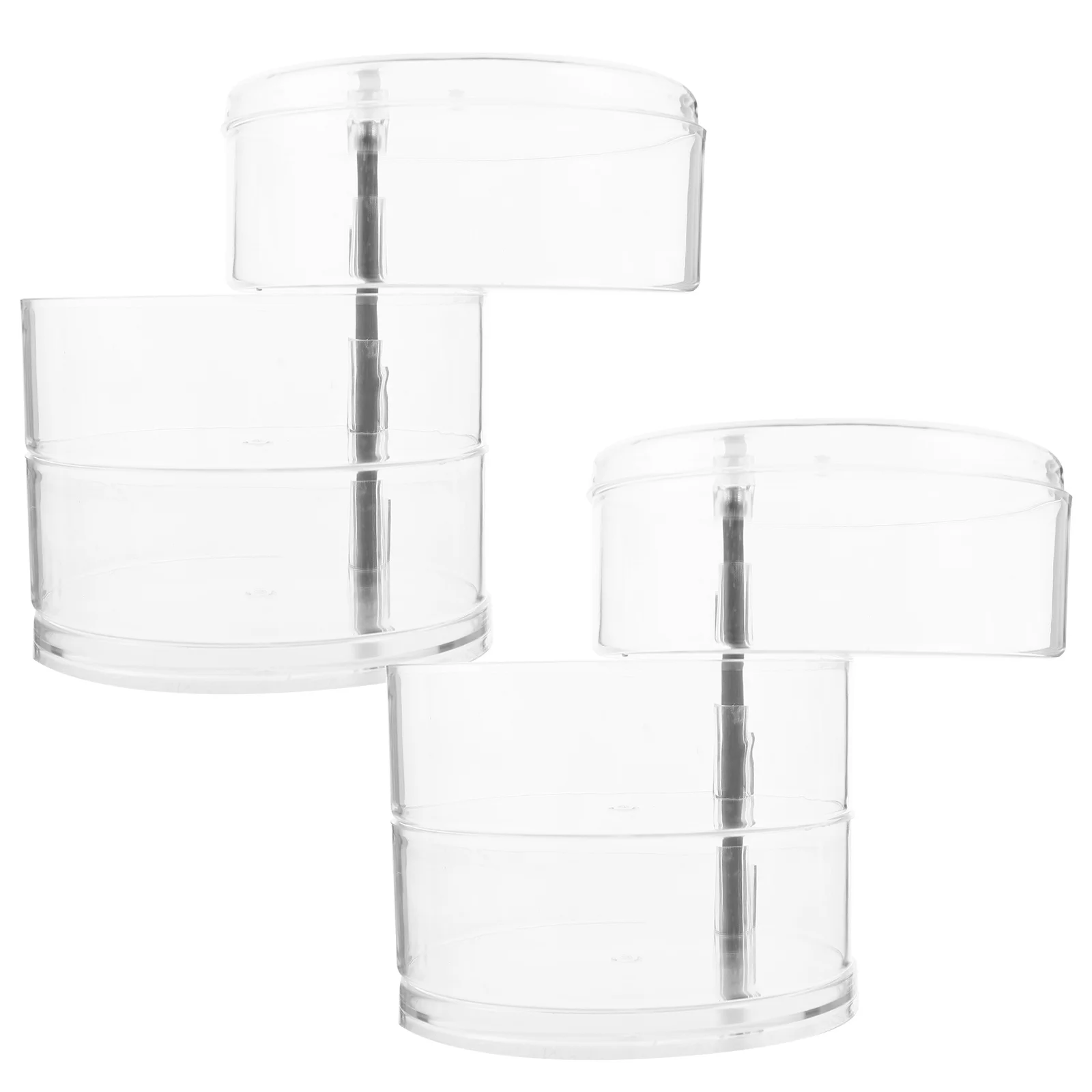 2Pcs Plastic Cable Storage Boxes Rotatable Multi-Layer Cord Organizer Earphone Jewelry Storage Case Electrical Cord Management