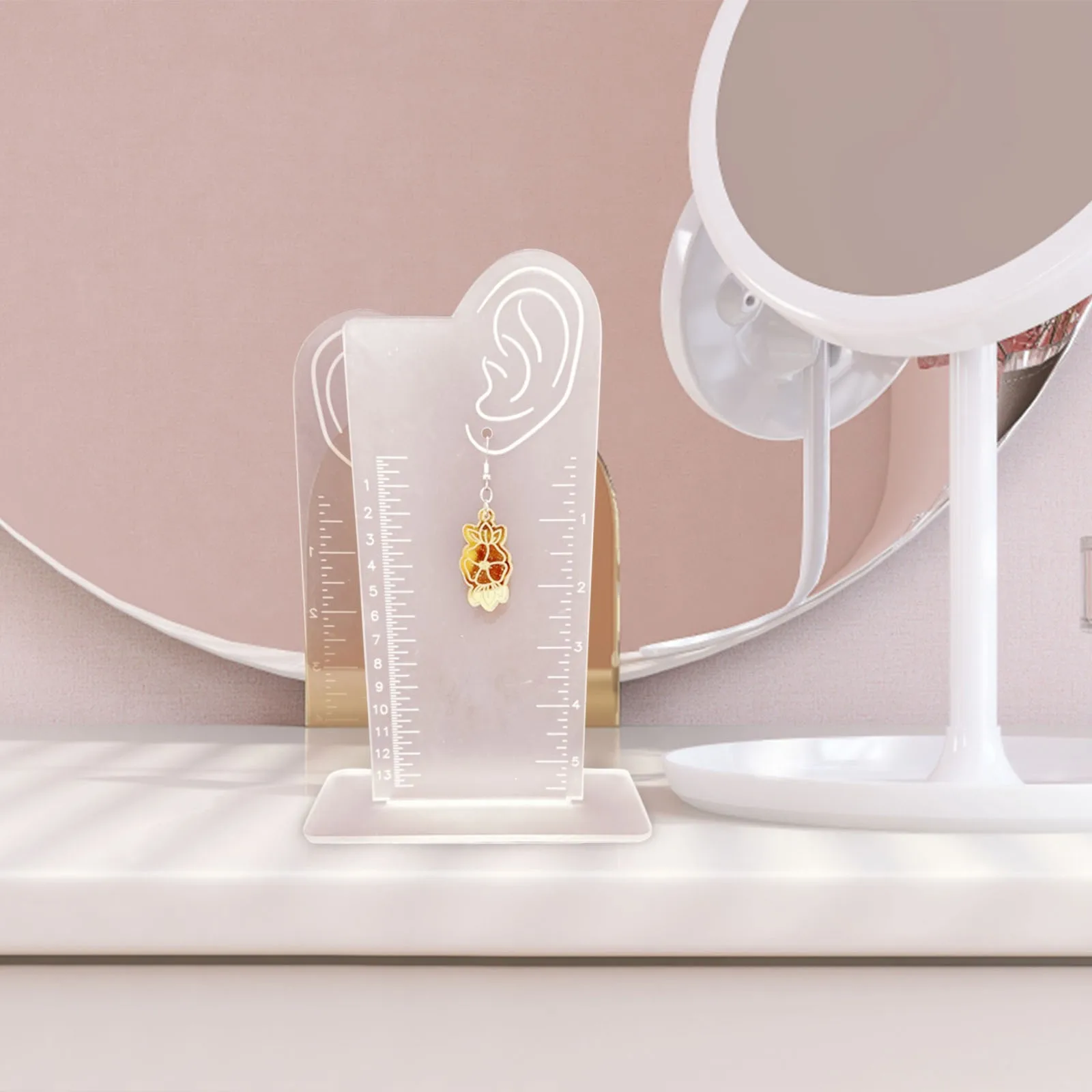 

Acrylic Earring Measurement Display Stand For Daily Ladies Wearing Earring Matching Reference And Storage Rack Earring Holder