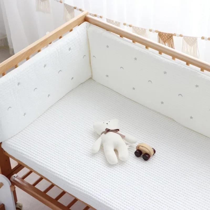 200cm Baby Crib Fence Cotton Bed Anti-collision Baby Playpens Thicken Bumper Crib Around Protector With Detachable Bedding