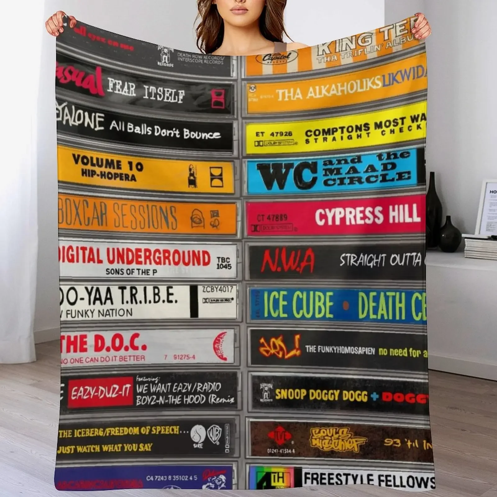 

Classic 90s West Coast Hip-Hop tapes painting - 1323 Throw Blanket Giant Sofa manga Comforter Plush Blankets