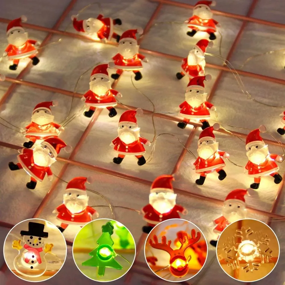 

2meters Christmas Light String Santa Claus Snowman LED Light Christmas Tree Decor Garland Light Navidad Home Xmas Ornament