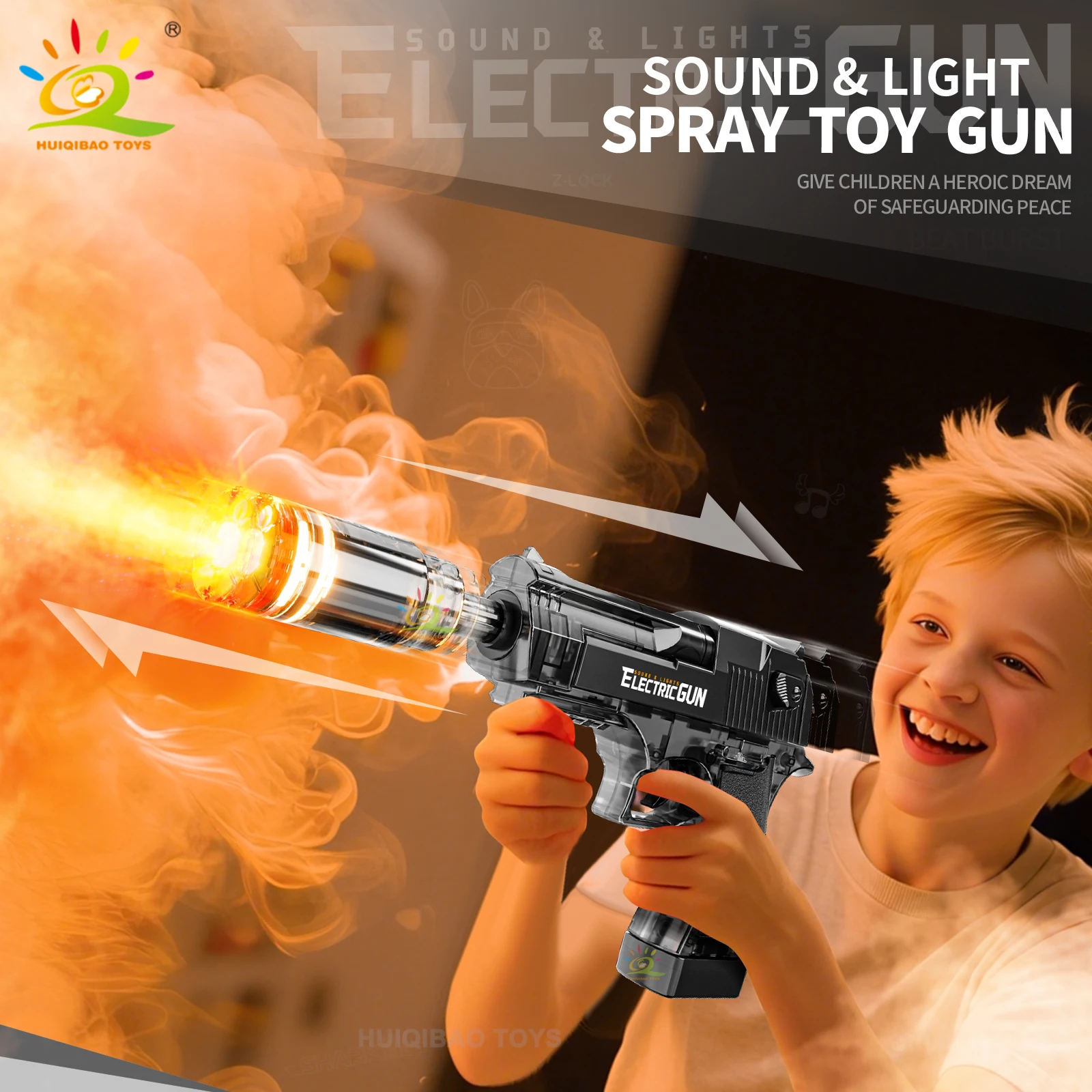 Desert Eagle Elektrisch speelgoedpistool Koel licht spuitpistool Gesynchroniseerde trillingen Geluidseffecten Speelgoed voor volwassenen en kinderen Jongenscadeau