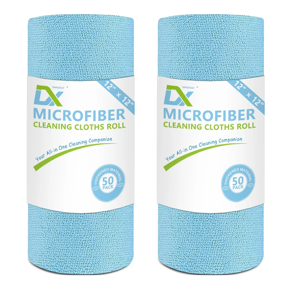 

100pcs Blue, 12"x12",[Reusable Cleaning Wipes] , Multi-Functional Kitchen Towel Rolls, High Absorbency,Dishcloths - Suitable for