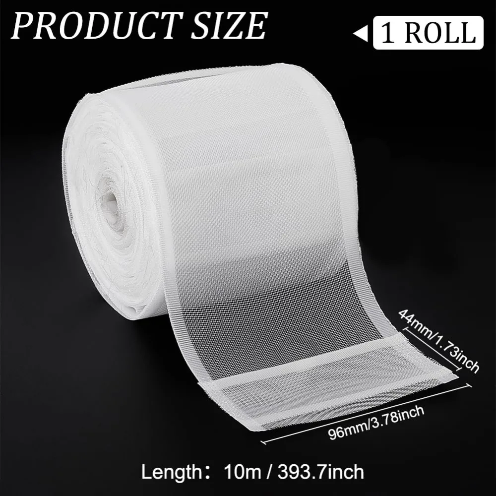 Curtain Pleated Tape Nylon Curtain Folding Tape White Flat Pleated Tape Curtain Tape for Hooks Used to Make Home Decor Items