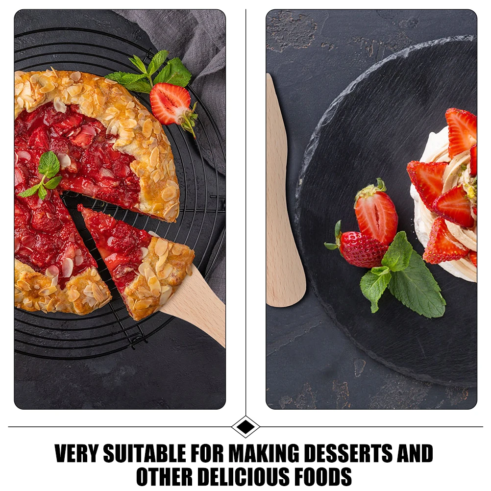 

5Pcs Flat Wood Spatula Nonstick Cream Scraper for Baking Cooking Pizza Turner Burger Flipper Wear-Resistant Smooth Edge