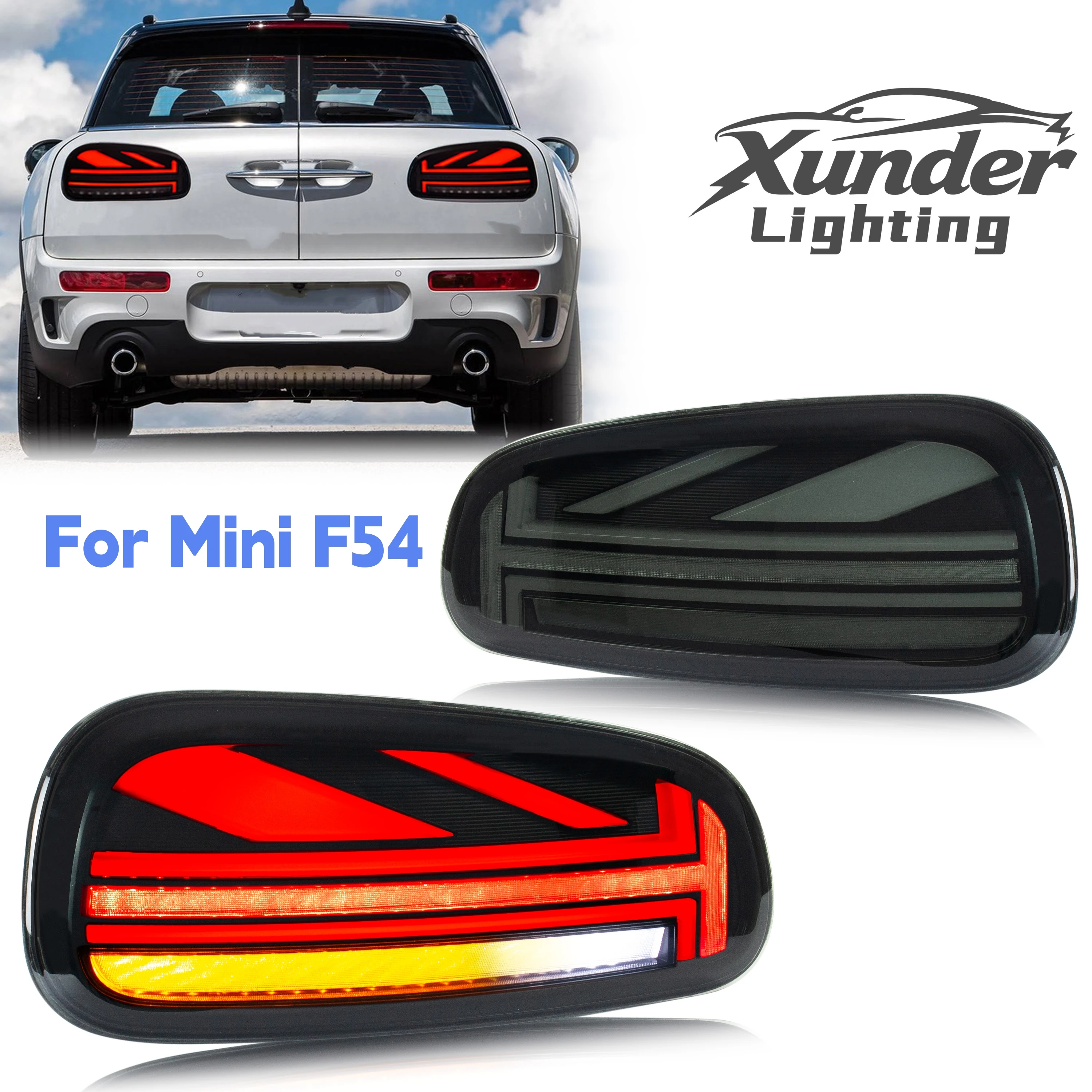 LED-Rückleuchten für BMW Mini Cooper Clubman F54 Pre-LCI 2015-2019 mit sequenziellem Blinker, Rückleuchten-Set