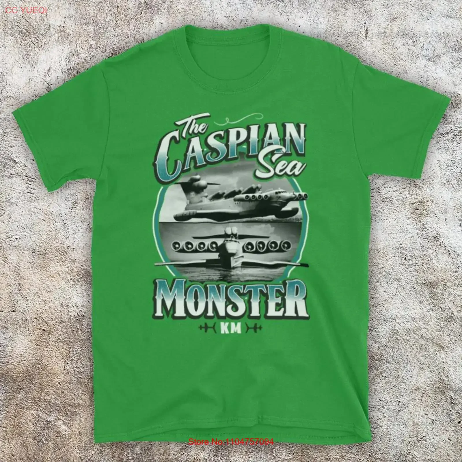 Camiseta para hombre con diseño de Monstruo del Mar Caspio, efecto hidroala, vehículo aéreo soviético, varios colores y tallas, gráfico vintage lavado