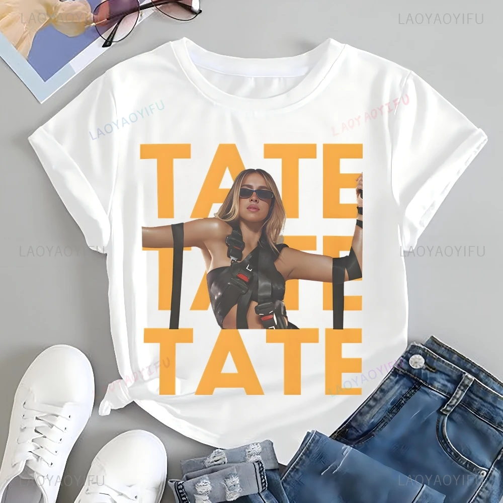 Vintage Canadian Female Singer Tate McRae Printed T-shirt Top Tate McRae Trend Unisex Shirt Graphic Oversized T-shirt