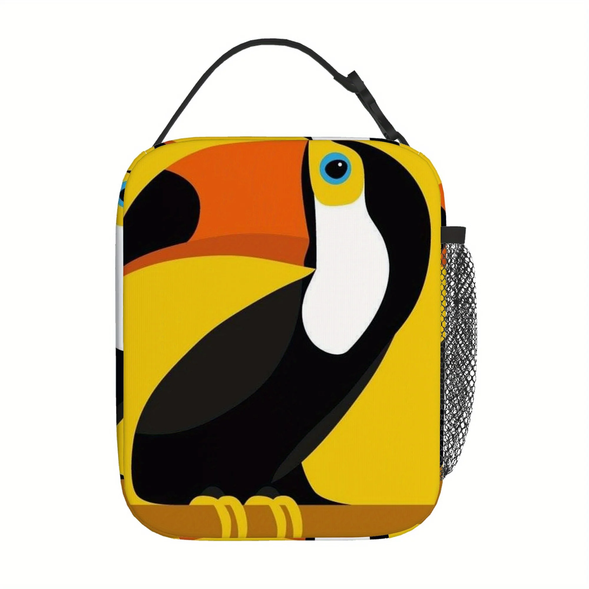 1pc, Colorful Toucan Illustration Printed Thermal Bag, Insulation Bag Insulated Bag No Food Contact Suitable for Home restaurant